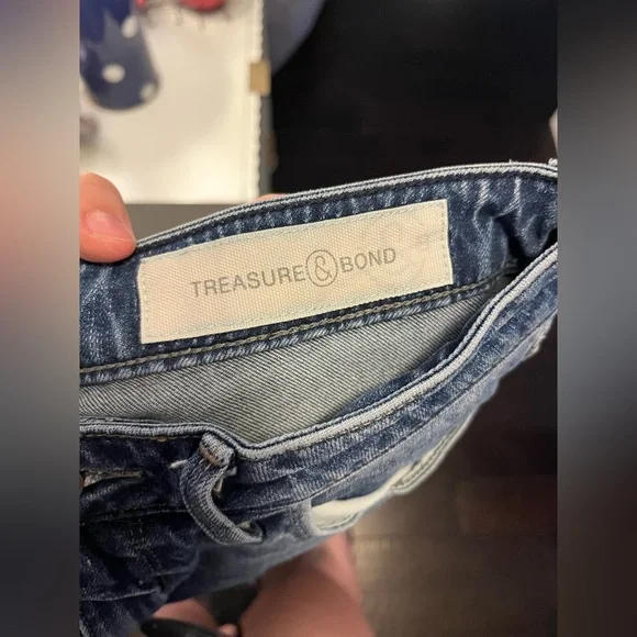 Treasure & Bond High-Rise Loose Skinny Slit Crop Jeans - Size 27 - Picture 7 of 8